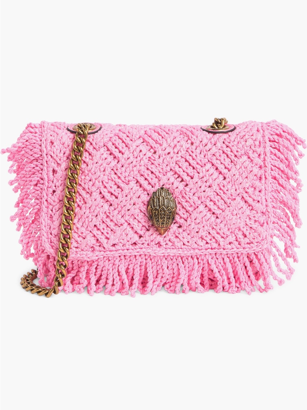 Kurt Geiger London Kensington pink Small Crochet Shoulder Bag nwt